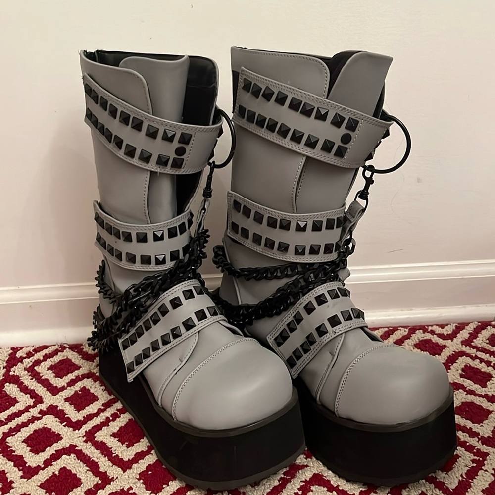 Authentic Demonia Gray anti picture Boots